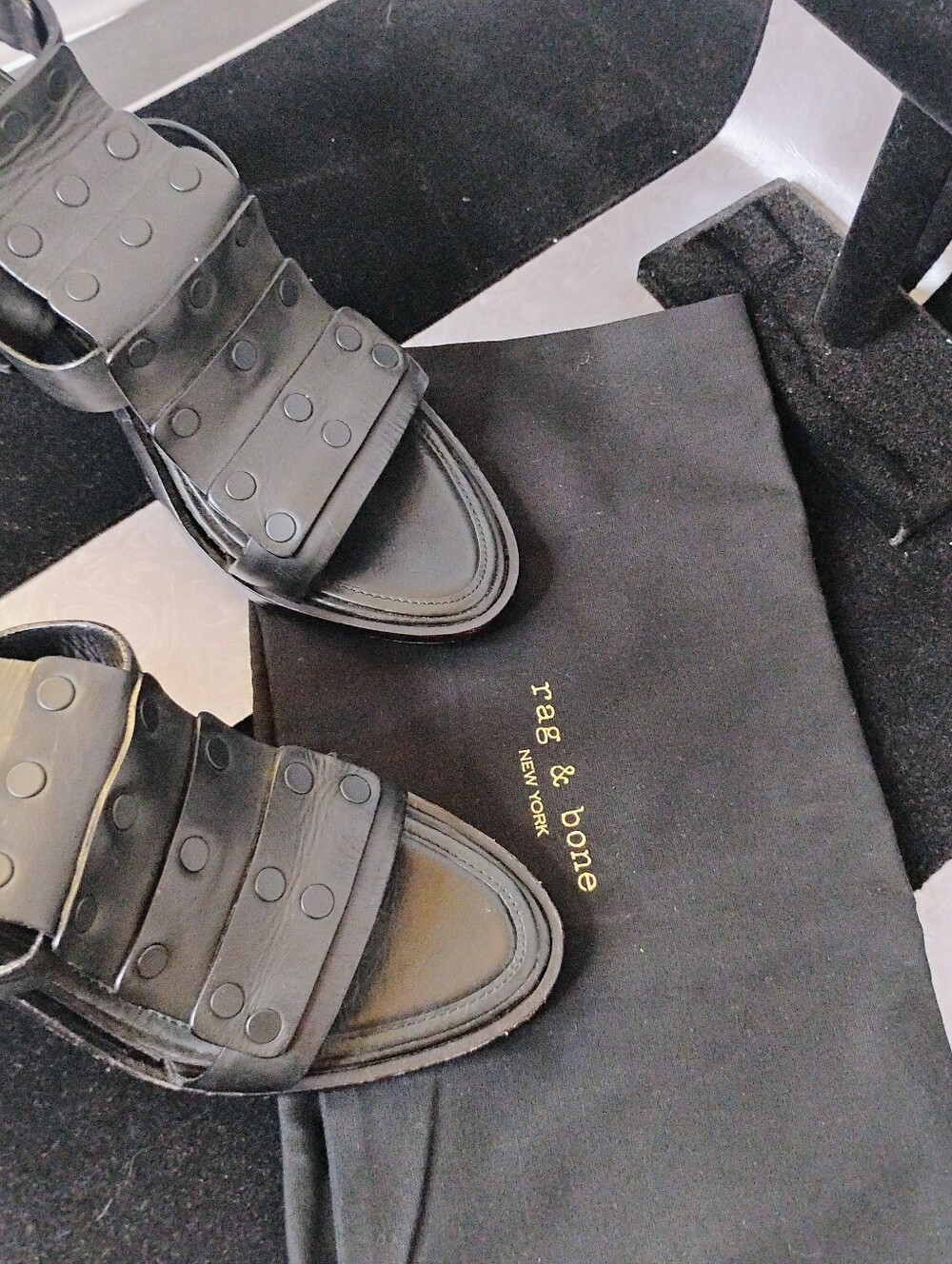 Rag & Bone Leather Gladiator High Heel Sandals Black size 41 - Picture 10 of 10
